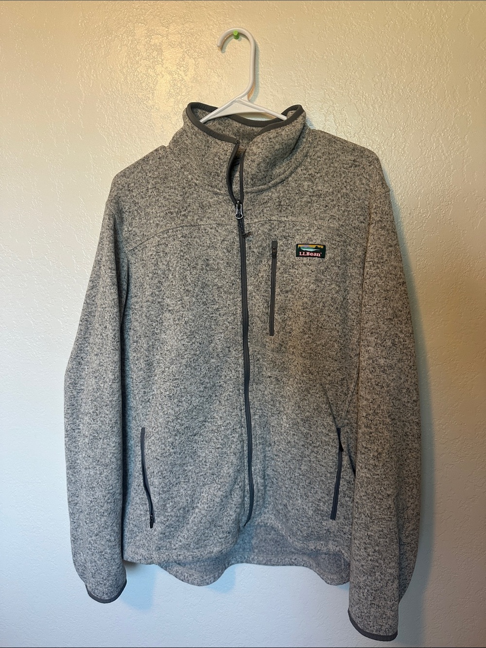 L.L. Bean Men's Grey Full-Zip Performance Fleece Jacket